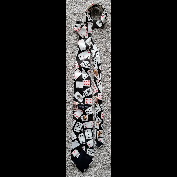 Excellent Condition Unique Everyday Cards Poker Men's Polyester Tie - Picture 3 of 6